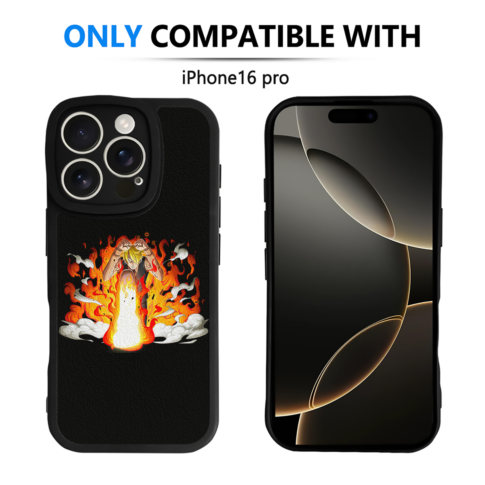 （画像用） ワンピース サンジ ONE PIECE Sanji 【iPhone 16シリーズ対応】シリコンスマホケース（レザー調） 材質：シリコン